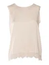 Kangra Cashmere Lace Tank Top In Neutral