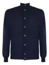 Kangra Cashmere Turtleneck Button Cardigan In Blue