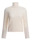 Kangra Cashmere Turtleneck Sweater With Cropped Hem In Neutral