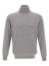 Kangra Cashmere Turtleneck Ribbed-edge Sweater In Gray