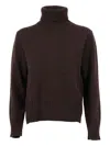 Kangra Cashmere Turtleneck Ribbed-hem Sweater In Brown