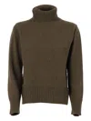 Kangra Cashmere Turtleneck Ribbed-hem Sweater In Brown