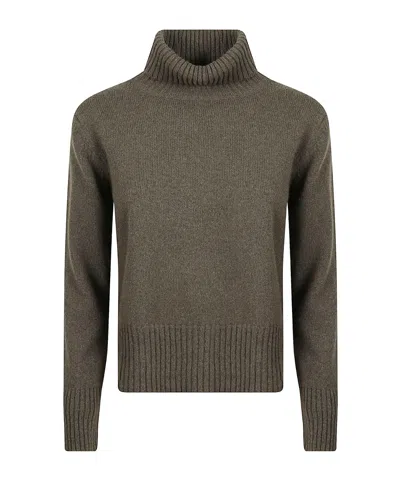 Kangra Cashmere Turtleneck Ribbed-hem Sweater In Gray