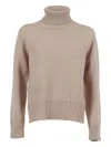 Kangra Cashmere Turtleneck Ribbed-hem Sweater In Neutral