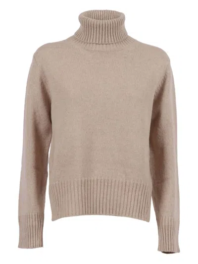 Kangra Cashmere Turtleneck Ribbed-hem Sweater In Neutral