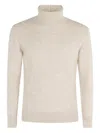 Kangra Cashmere Turtleneck Ribbed-hem Sweater In Neutral