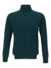 Kangra Cashmere Turtleneck Ribbed Sweater In Green