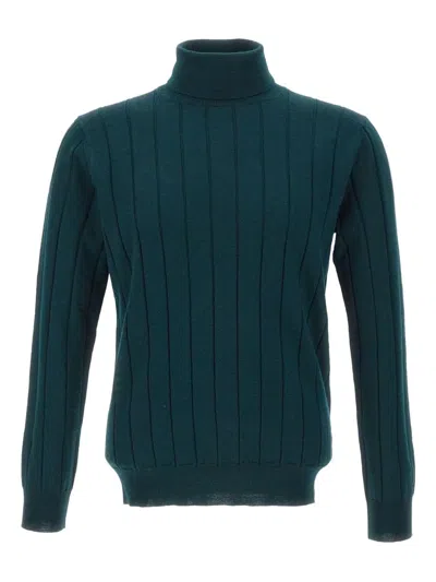 Kangra Cashmere Turtleneck Ribbed Sweater In Green