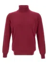 Kangra Cashmere Turtleneck Ribbed Sweater In Red
