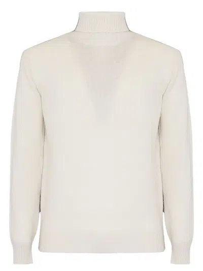 Kangra Cashmere Turtleneck Ribbed-trim Sweater In White