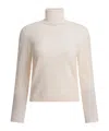 Kangra Cashmere Turtleneck Sweater With Cropped Hem In Neutral