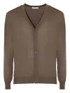 Kangra Cashmere V-neck Buttoned Cardigan In Brown