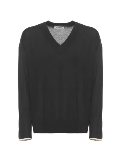 Kangra Cashmere V-neck Sweater In Black