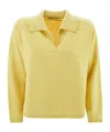Kangra Cashmere Jumper With Polo Collar In Yellow