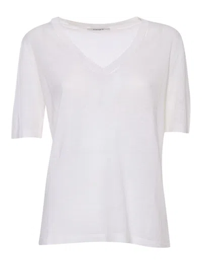 Kangra Cashmere V-neck Sweaters In White