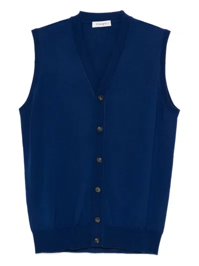 Kangra Cashmere V-neck Waistcoat In Blue