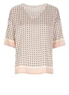 Kangra Cashmere -viscose Blouse With Geometric Pattern