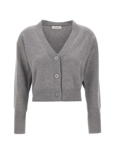 Kangra Cashmere V-neck Cropped Cardigan In Gray