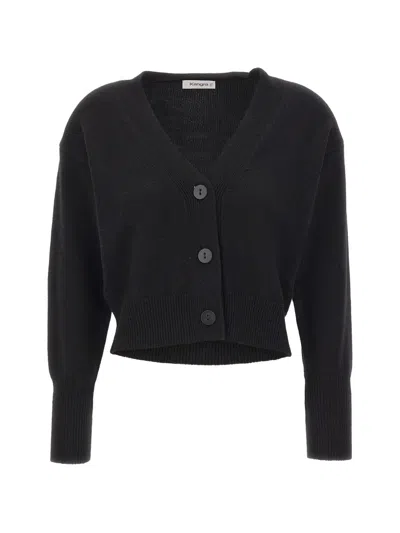Kangra Cashmere V-neck Cropped Cardigan In Black