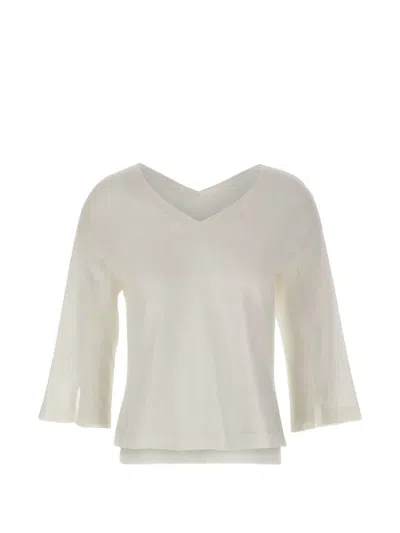 Kangra Cashmere V-neck Layered Sweater In White