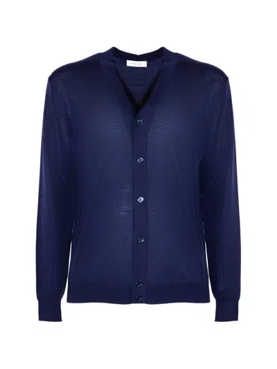 Kangra Cashmere V-neck Wool Cardigan In Blue