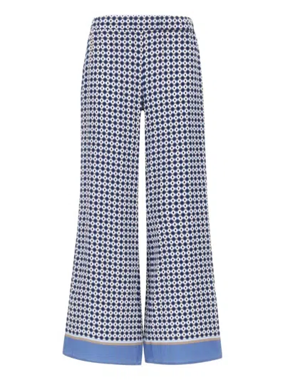 KANGRA CASHMERE WIDE-LEG PANTS WITH GEOMETRIC PATTERN
