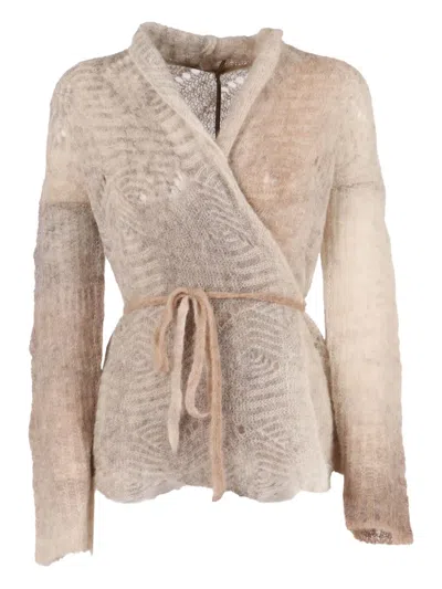 Kangra Cashmere Sweater With Printed Effect In Neutral