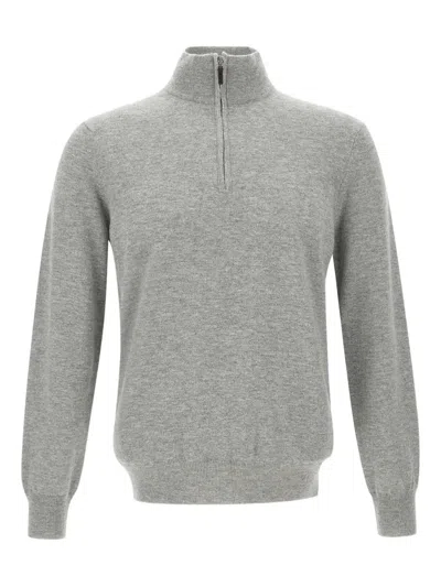 Kangra Cashmere Zip-up Sweater In Gray