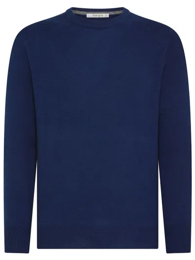 Kangra Cashmere Crew Neck Sweater In Wool And Cashmere In Blue