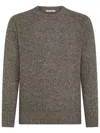 Kangra Cashmere Kangra Classic Round Neck Sweater With Ribbed Trim In Brown