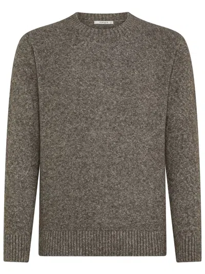 Kangra Crewneck Mixed Knit Sweater In Brown