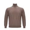 Kangra Cashmere Elegant Brown Woolen Sweater For Men In Brown