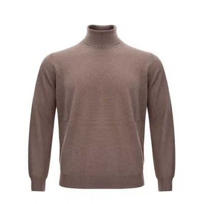Kangra Cashmere Elegant Brown Woolen Sweater For Men