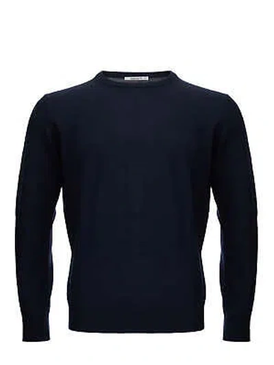 Pre-owned Kangra Eleganter Blauer Pullover Mit Rundhalsausschnitt Aus Wollmischung