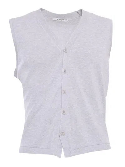 Kangra Cashmere Gray Knitted Vest In Grey