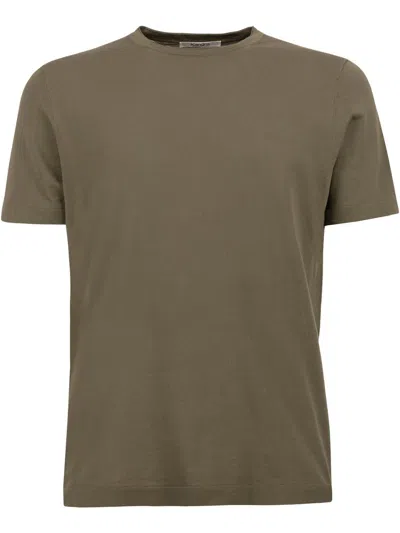 Kangra Green Cotton Ribbed T-shirt