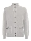 Kangra Cashmere Knitted Jacket With Buttons And Pockets In White