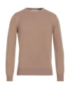 Kangra Cashmere Kangra Man Sweater Light Brown Size 46 Alpaca Wool, Cotton, Polyamide, Wool, Elastane In Beige
