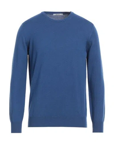 Kangra Man Sweater Blue Size 40 Wool, Silk, Cashmere