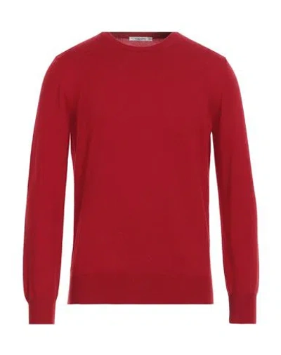 Kangra Man Sweater Brick Red Size 46 Wool, Silk, Cashmere