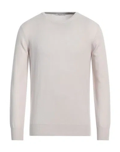 Kangra Man Sweater Cream Size 48 Merino Wool, Silk, Cashmere In White