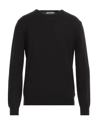 Kangra Man Sweater Dark Brown Size 44 Wool, Silk, Cashmere