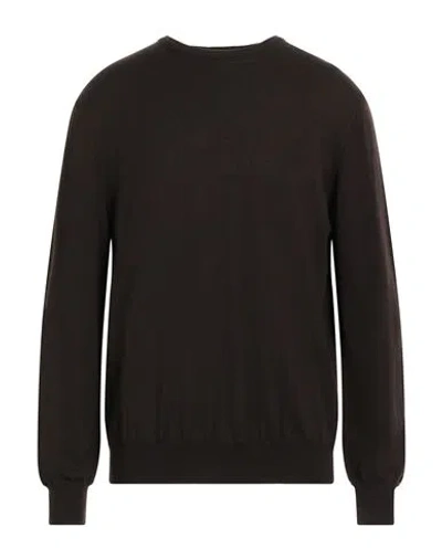 Kangra Man Sweater Dark Brown Size 48 Merino Wool
