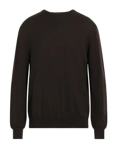 Kangra Cashmere Kangra Man Sweater Dark Brown Size 48 Merino Wool