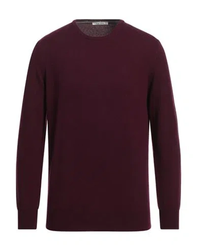 Kangra Man Sweater Deep Purple Size 48 Wool, Silk, Cashmere