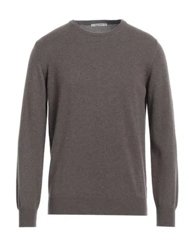 Kangra Man Sweater Khaki Size 44 Wool, Silk, Cashmere In Beige