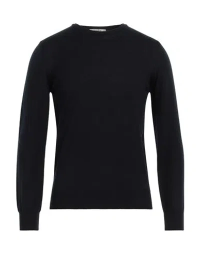 Kangra Cashmere Kangra Man Sweater Midnight Blue Size 36 Merino Wool In Blue
