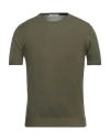 Kangra Cashmere Kangra Man Sweater Military Green Size 36 Cotton In Green
