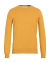 Kangra Man Sweater Ocher Size 46 Wool, Silk, Cashmere In Yellow