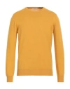 Kangra Cashmere Kangra Man Sweater Yellow Size 40 Cotton In Ocher